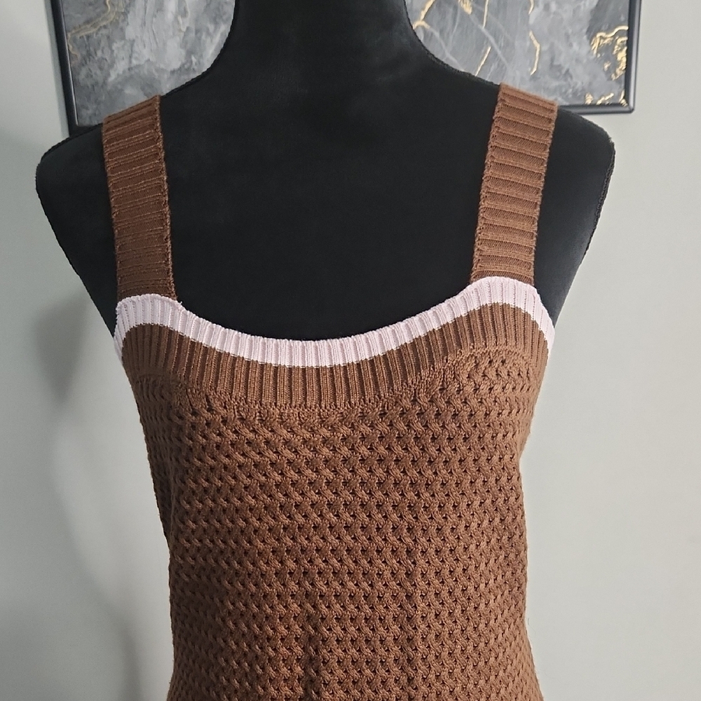 Brown Knit Sleeveless Dress – Size XL